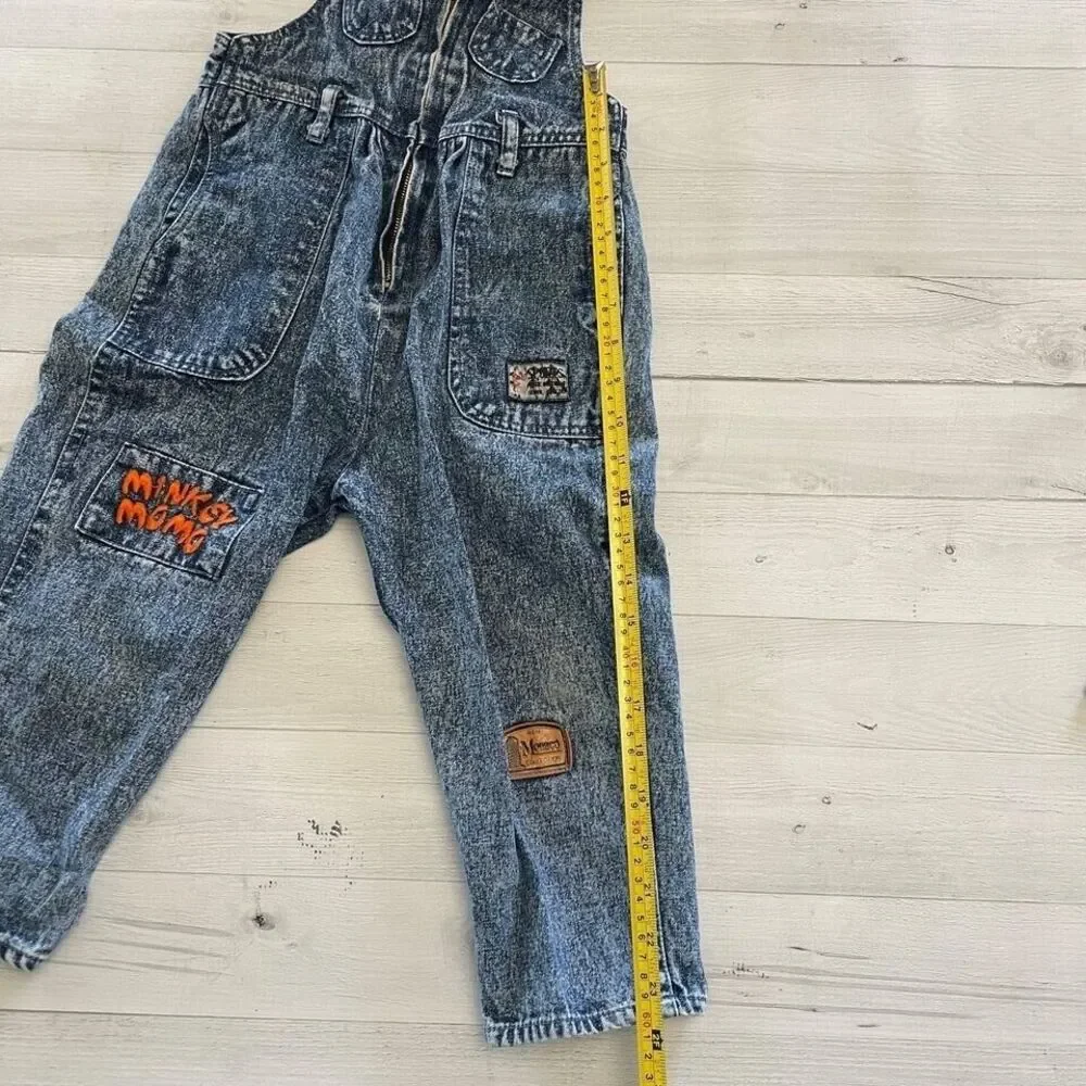 kids minkey Momo‎ stonewashed overalls